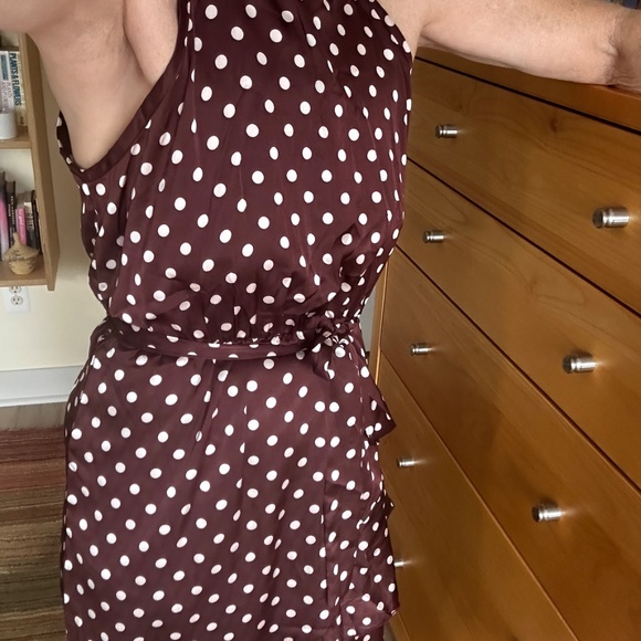 Brown & White Pokadot Dress  – Flowy & Feminine – Size Small NWT - Picture 2 of 5